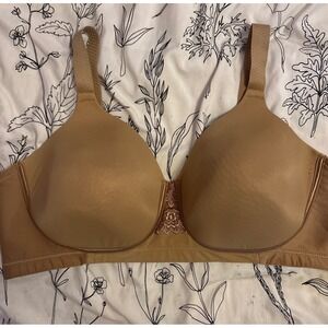 Vanity Fair Beige Beauty Back‎ Smoother Full Figure Wirefree Bra, 42D (71380)